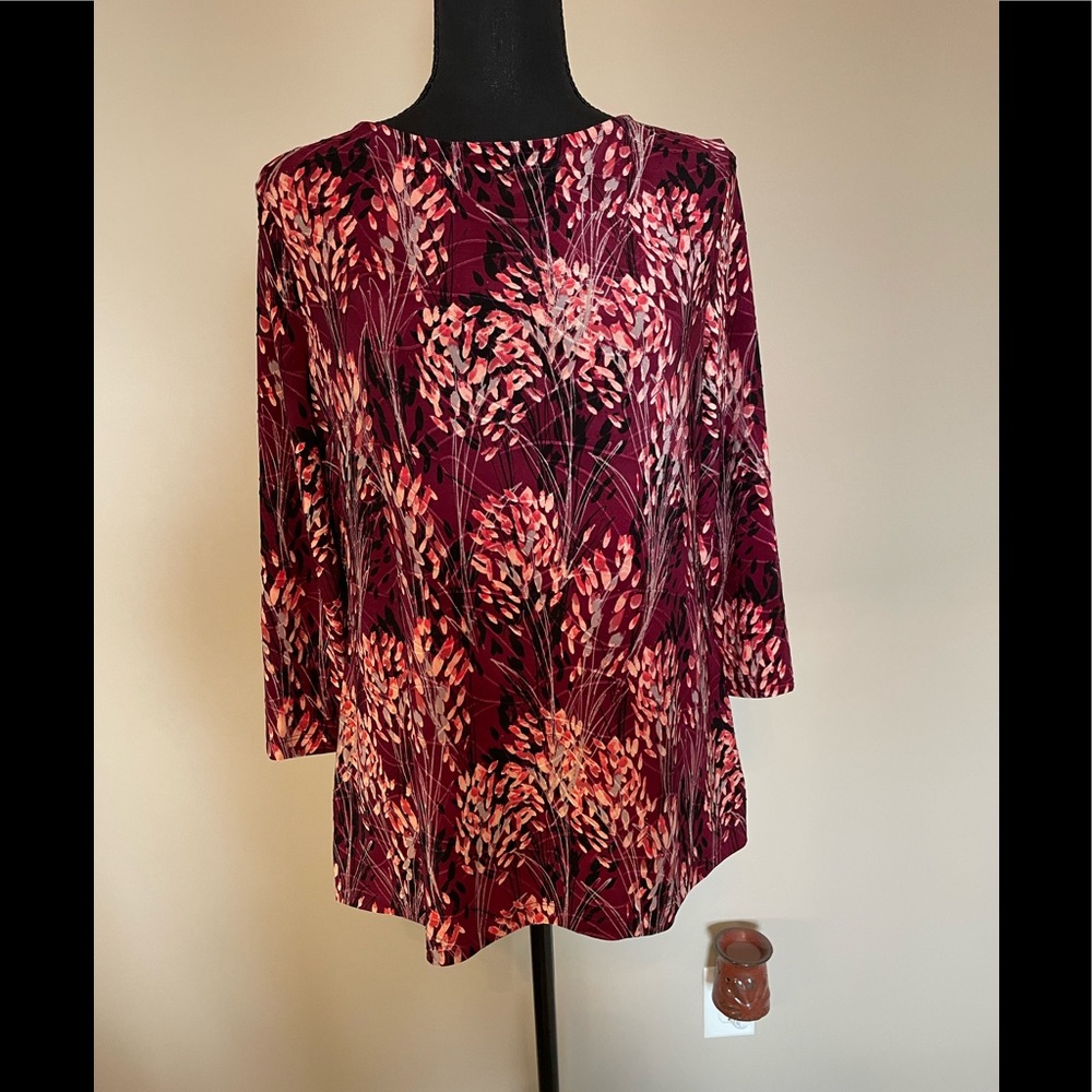 NWT CROFT & BARROW Woman’s Top 3/4 sleeves